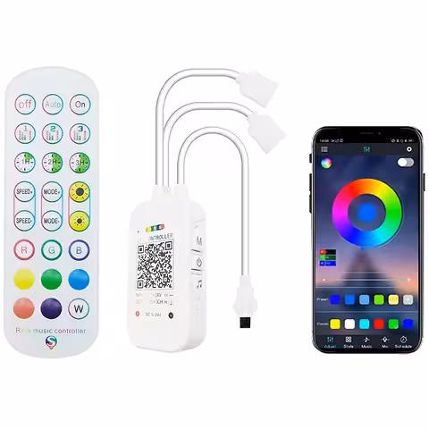 WiFi Okos LED Szalag Vezérlő Tuya – Távirányító, dimmer és zenei vezérlés
