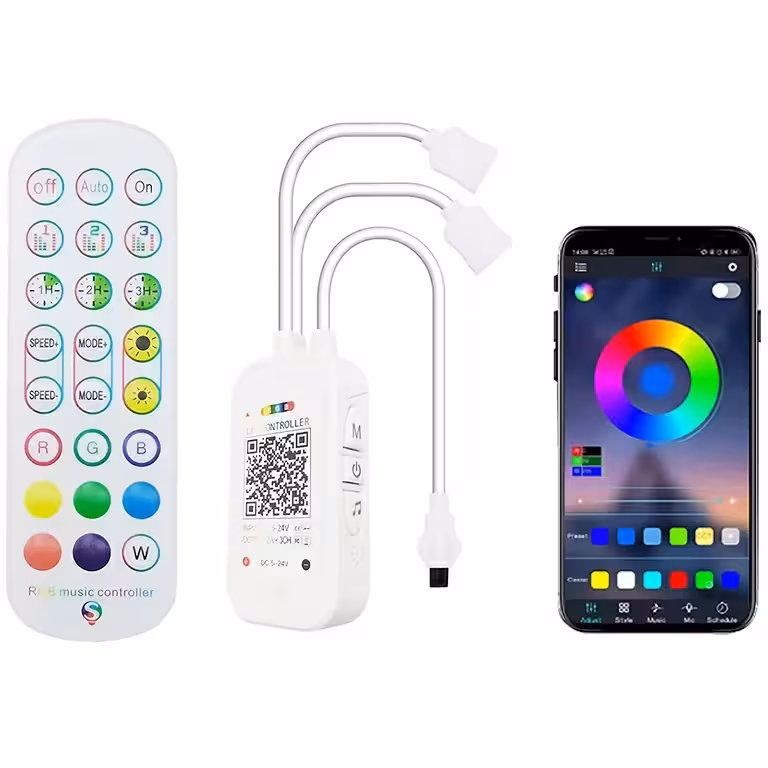 WiFi Okos LED Szalag Vezérlő Tuya – Távirányító, dimmer és zenei vezérlés