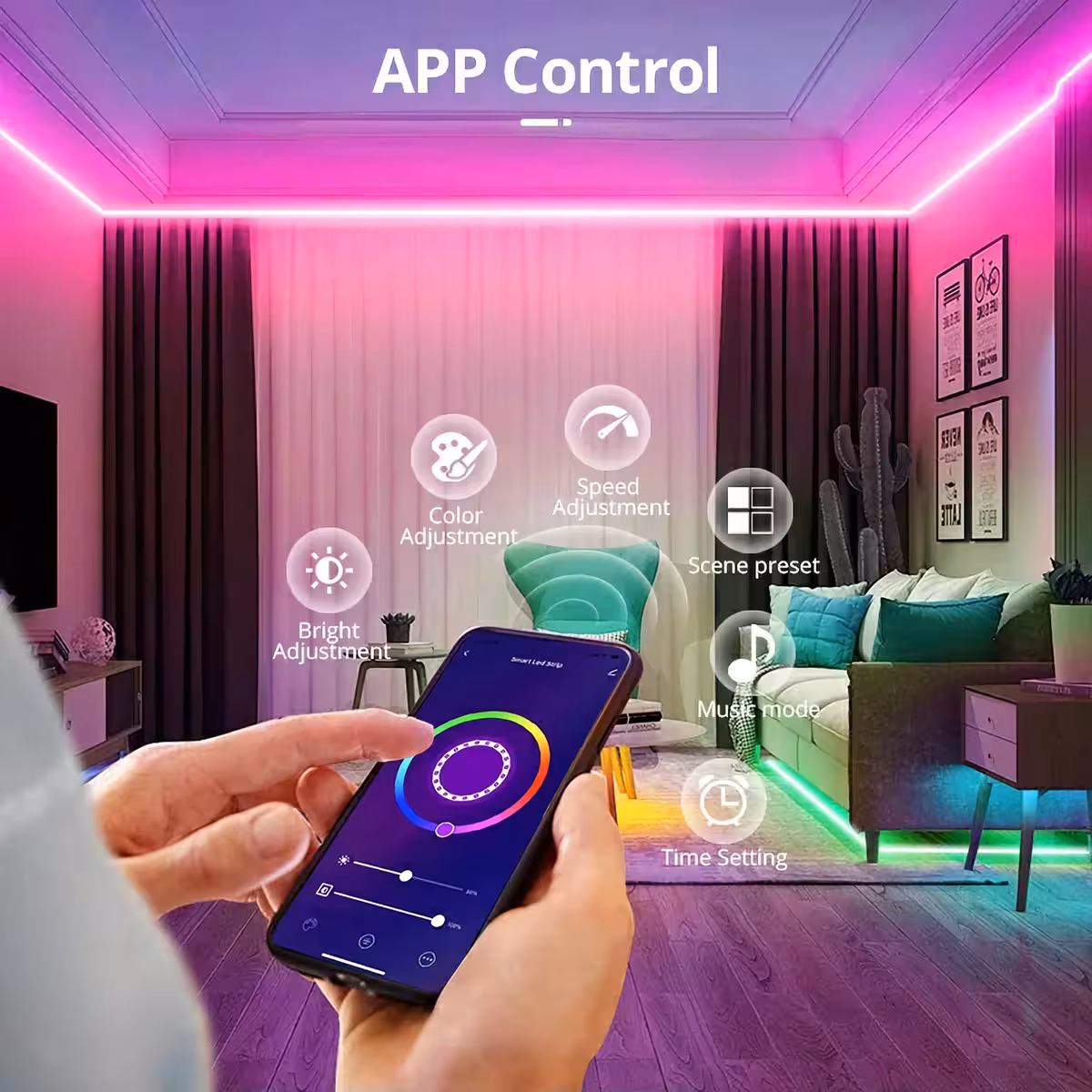 Zenei szinkronizált LED vezérlő, tökéletes partikhoz és hangulathoz