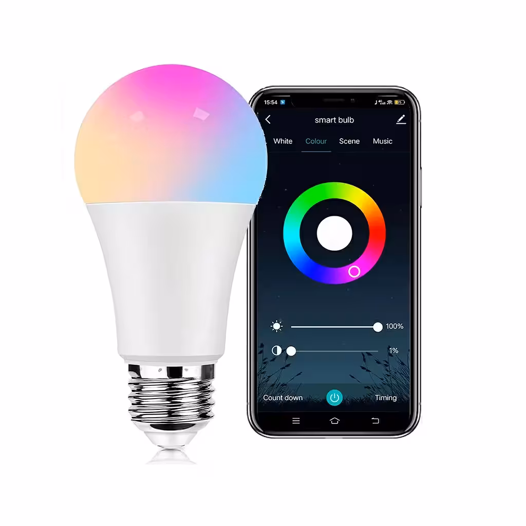 WiFi Okos LED Izzó RGB Tuya – Multicolor, telefonos vezérléssel