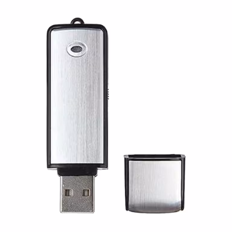 USB Kulcs / Digitális Diktafon 16GB – Érzékeny mikrofonnal, újratölthető akkumulátorral – 160 óra felvétel