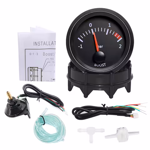 Turbo Nyomásmérő 2 Bar – 52mm Turbó manométer kijelzővel és tartóval