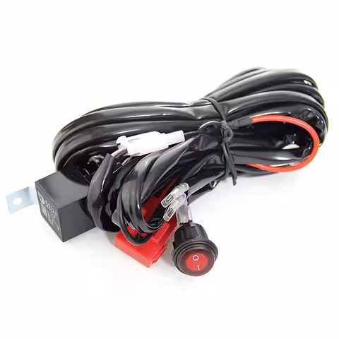Kábelköteg LED Reflektorokhoz Autó/Motor 12V – 40A Relével, 30A Biztosítékkal, LED BAR kompatibilis