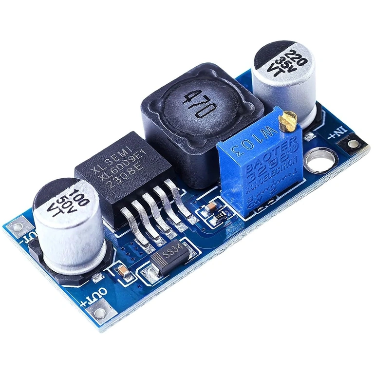 Kép az XL6009 modul fő komponenseiről