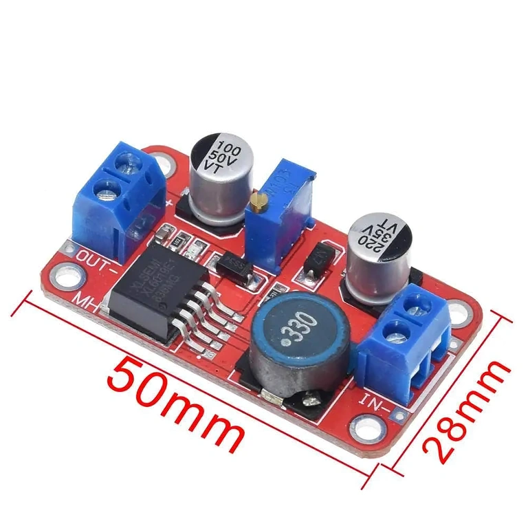 XL6019 DC-DC Boost Converter modul méretei: 50mm x 28mm x 13mm, ideális különböző projektekbe integráláshoz