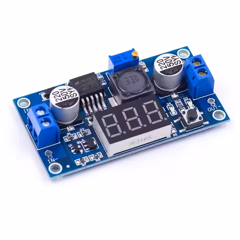LM2596 Step-Down DC-DC Buck Modul Kijelzővel – Állítható tápegység 1.25V–37V 3A