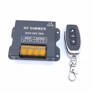 LED Szalag Dimmer 5V 12V 24V 30A RF Távirányítóval – DC Vezérlő Egyszínű LED Szalaghoz