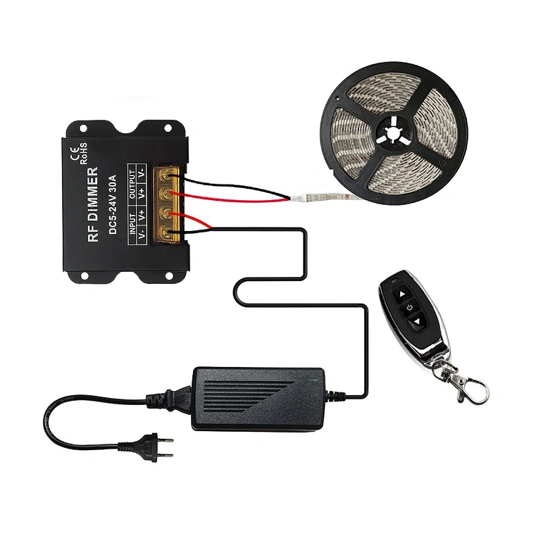 Bekötési rajz DC LED szalag dimmer 5V 12V 24V 30A