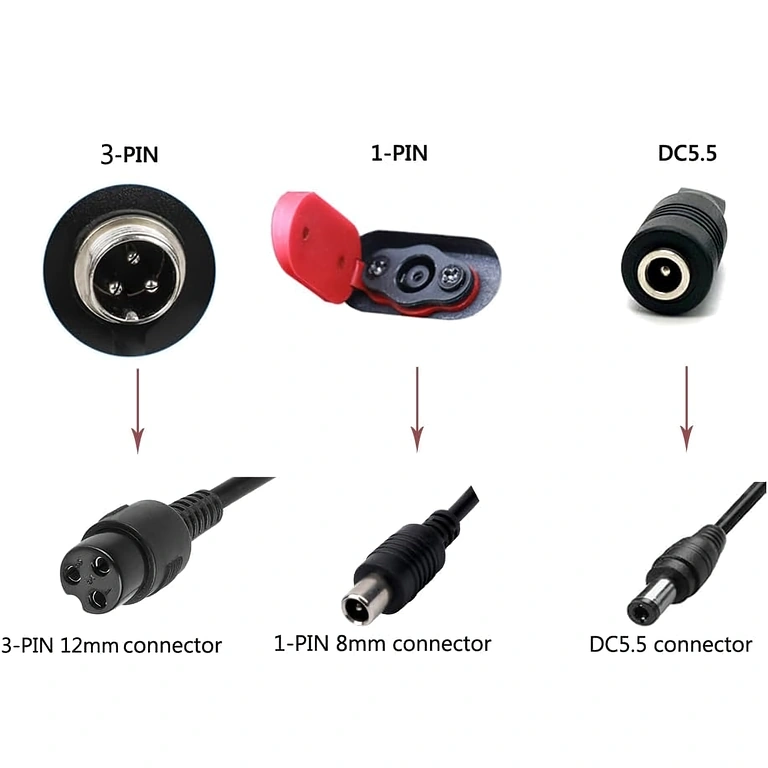 36V–42V 3A töltő Xiaomi és Segway-Ninebot rollerekhez, 8 mm koaxiális csatlakozóval
