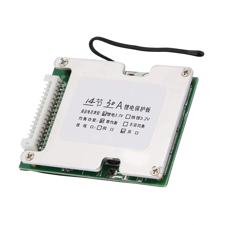 Intelligens BMS 14S 52V 30A áramkör túltöltés és túlmerítés védelemmel