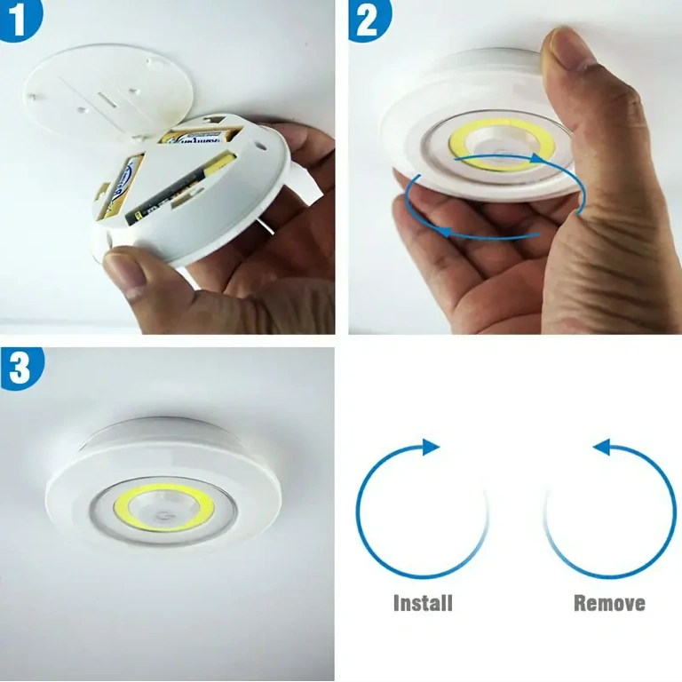 LED spotok ragasztószalaggal falra vagy bútorra rögzítéshez