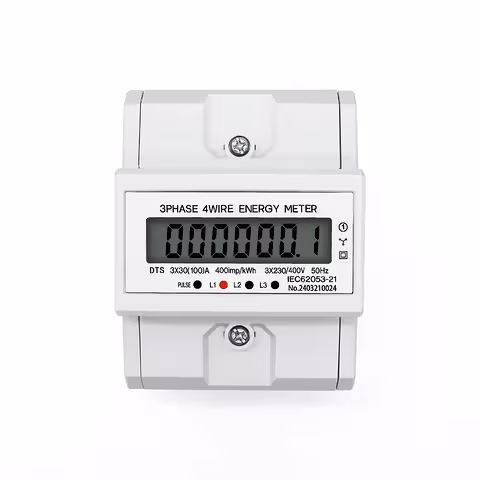 Digitális háromfázisú villamosenergia-mérő 380V – pontos fogyasztás-monitorozás