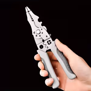 Multifunkciós villanyszerelő fogó elektromos kábelekhez – vágás, blankolás, hántolás és krimpelés, 6-az-1-ben