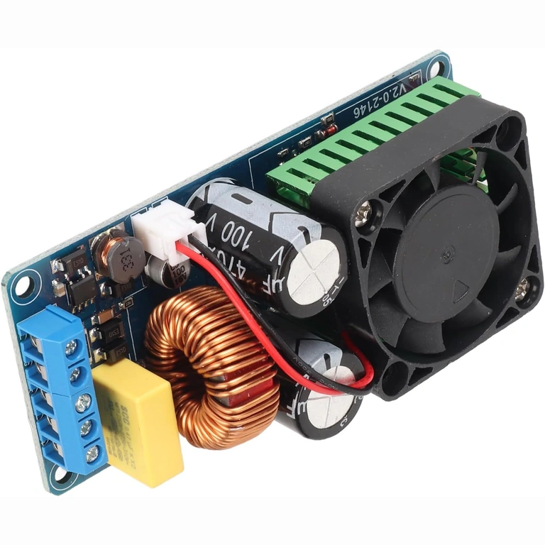 500W-os monó erősítő áramköre Áramköri lap részlete 500W IRS2092 mono erősítőn