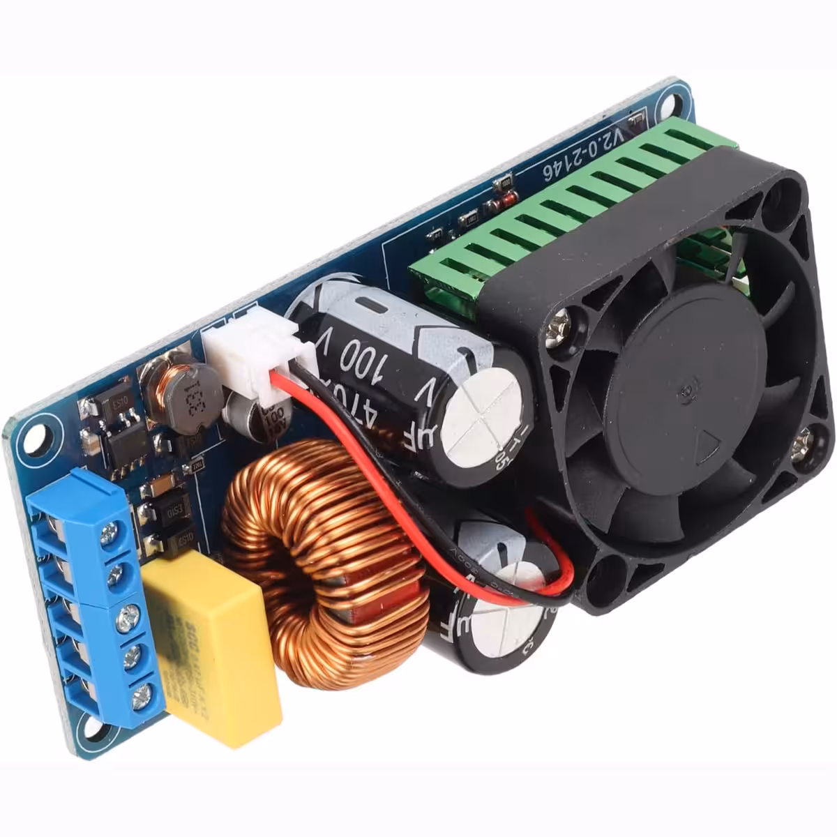 Áramköri lap részlete 500W IRS2092 mono erősítőn