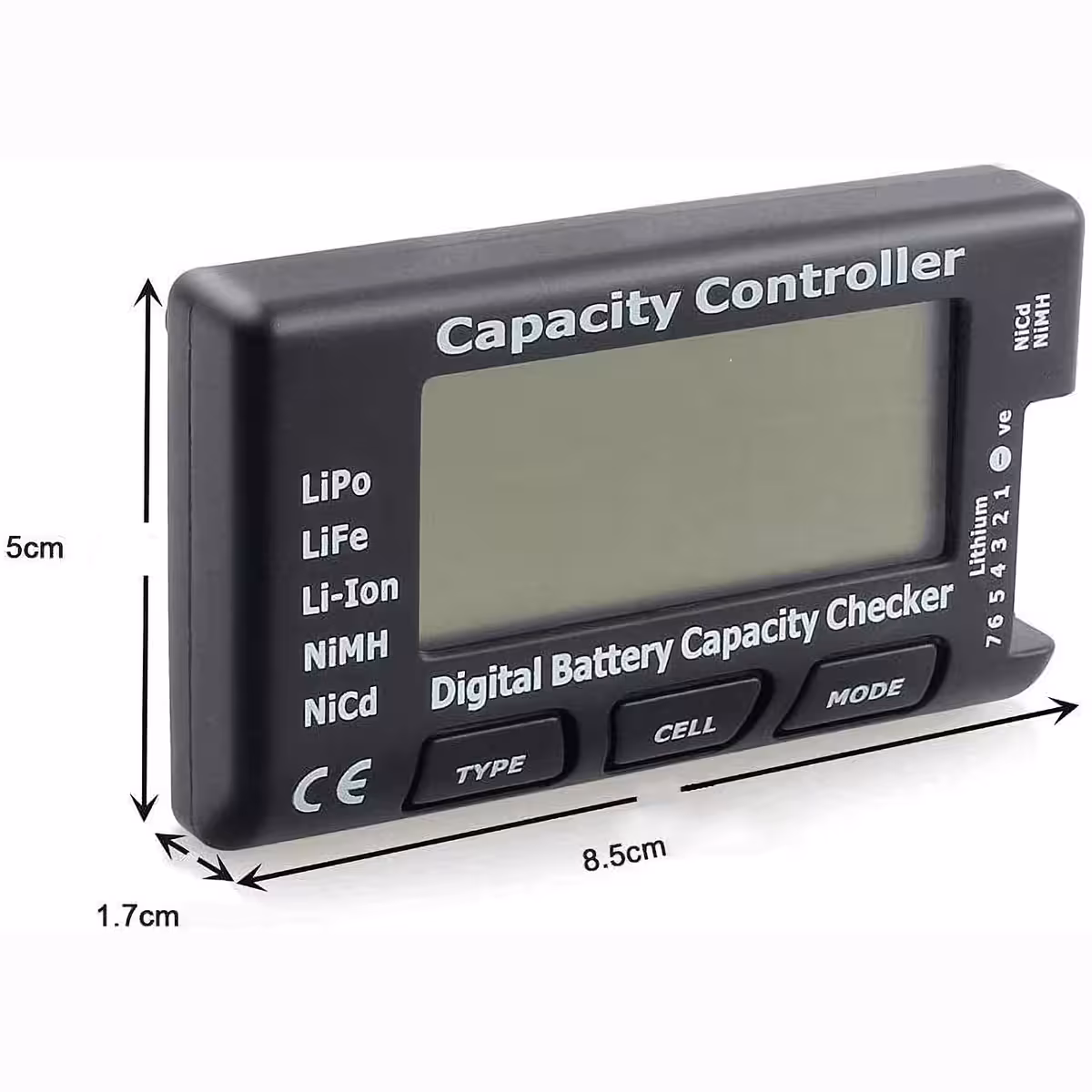 Digitális Li-Ion 18650 és LiPo 2–7S teszter, pontos és gyors