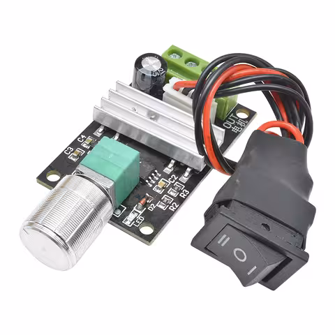 DC motorvezérlő 6V 12V 24V 3A – PWM fordulatszám-szabályzó irányváltó gombbal, feszültségszabályzó