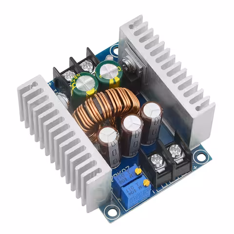 Step Down 20A 300W — állítható DC-DC feszültségcsökkentő tápegység 6–40V → 1.2–36V, CC/CV modul