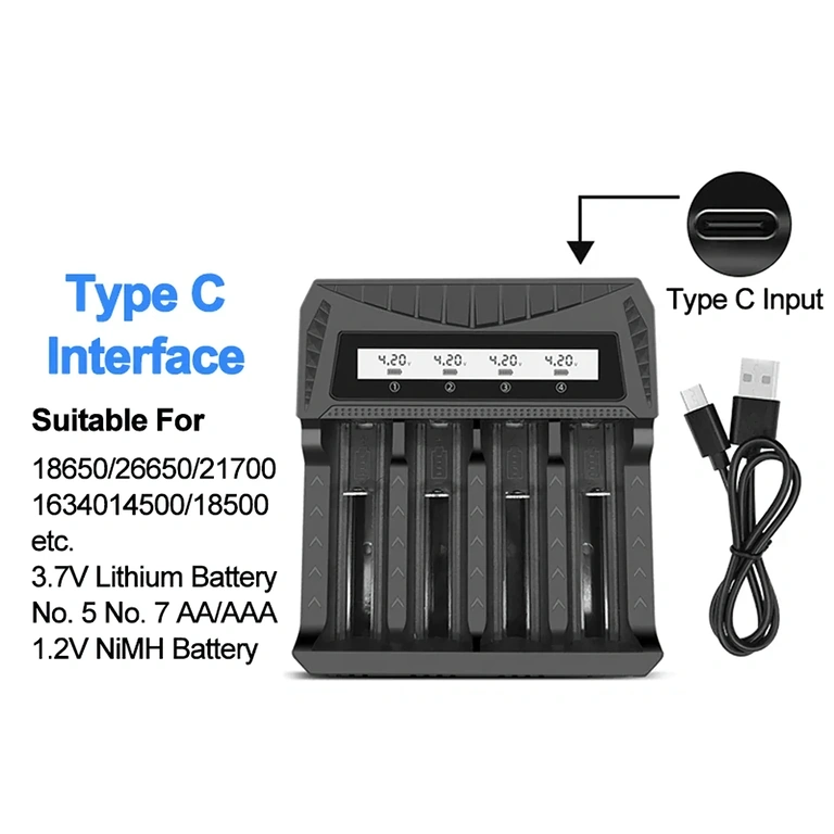 Többféle akkumulátor kompatibilis töltő