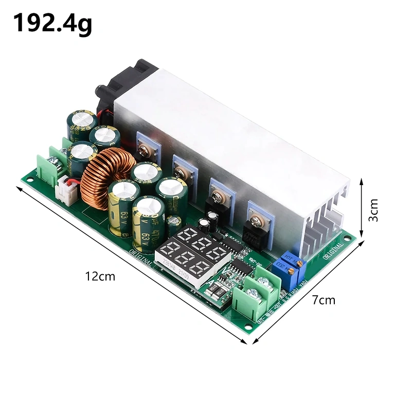 DC12-80V 20A Buck modul digitális kijelző részlet