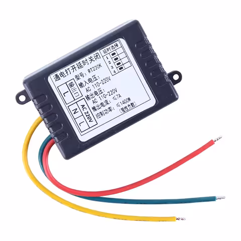Mechanikus / analóg időrelé modul 1–480 perc – kikapcsolási késleltetés (OFF-delay), AC 220V 7A