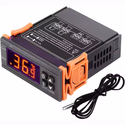 Digitális hőmérséklet-szabályzó 220V/230V – STC1000 elektronikus termosztát NTC szenzorral és dupla relével