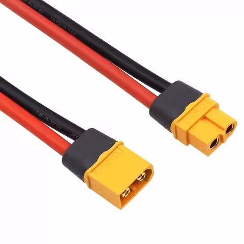 XT60 csatlakozó anya + apa vastag 12AWG kábellel 30 cm – XT60H csatlakozó nagy kapacitású akkumulátorokhoz