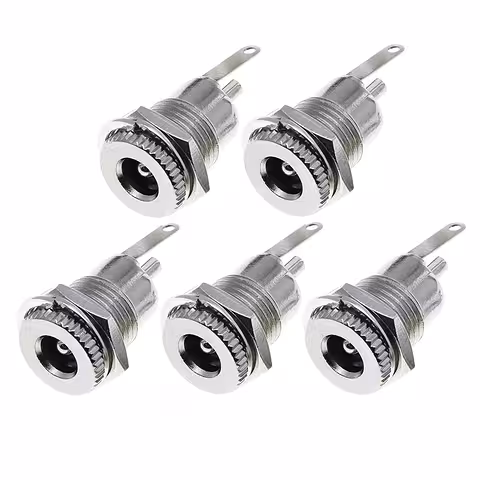 5 darabos készlet – DC tápcsatlakozó 12V 5.5 mm × 2.1 mm – anya csatlakozó
