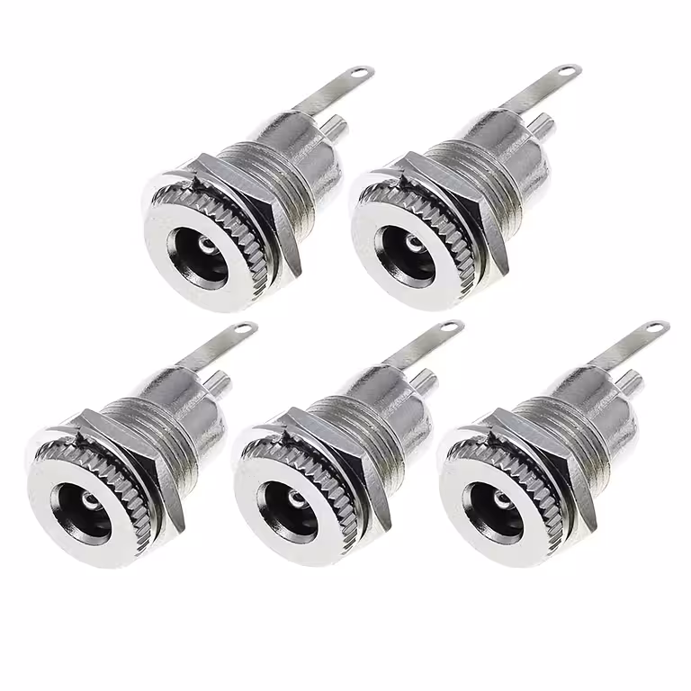 5 darabos készlet – DC tápcsatlakozó 12V 5.5 mm × 2.1 mm – anya csatlakozó