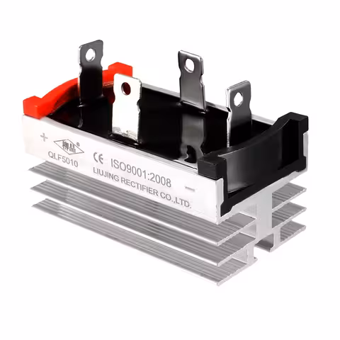 Egyfázisú egyenirányító híd 50A 1200V hűtőbordával – 4 diódás AC-DC egyenirányító