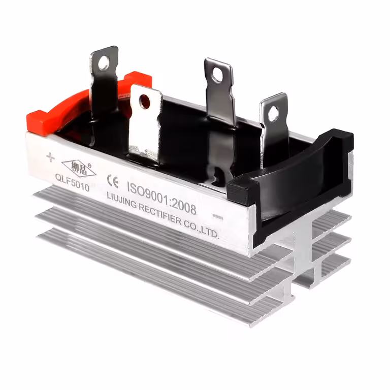 Egyfázisú egyenirányító híd 50A 1200V hűtőbordával – 4 diódás AC-DC egyenirányító