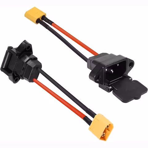 Fekete kábel RDB IEC dugóval és lapos XT60 apa csatlakozóval