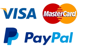 Biztonságos fizetési módok: PayPal, Visa és Mastercard