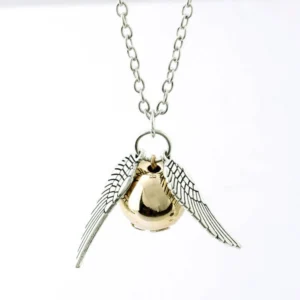 Medál Lánc Harry Potter Quidditch Golden Snitch Angel Wing Pocket