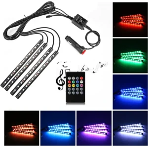 Autó környezeti világítás RGB LED szalag készlet autó belső világítás