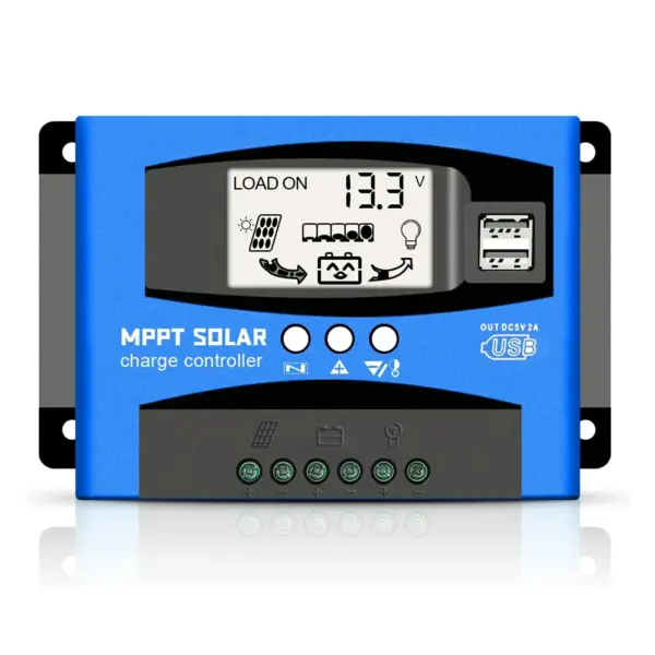 MPPT napelemes vezérlő 60A 80A 100A fotovoltaikus panel töltésszabályozó 12V 24V dual USB