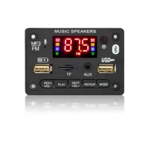 Rádió modul fm mp3 Bluetooth 5.0 audio sztereó erősítővel 2 x 40W 5V 12V