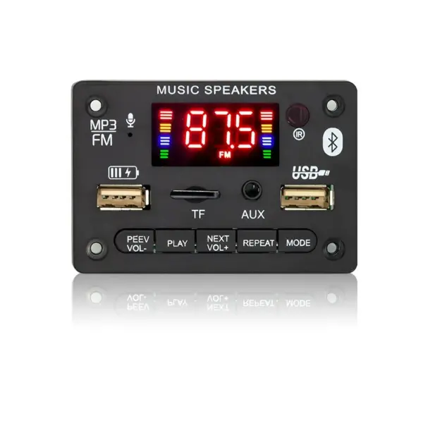 Rádió modul fm mp3 Bluetooth 5.0 audio sztereó erősítővel 2 x 40W 5V 12V